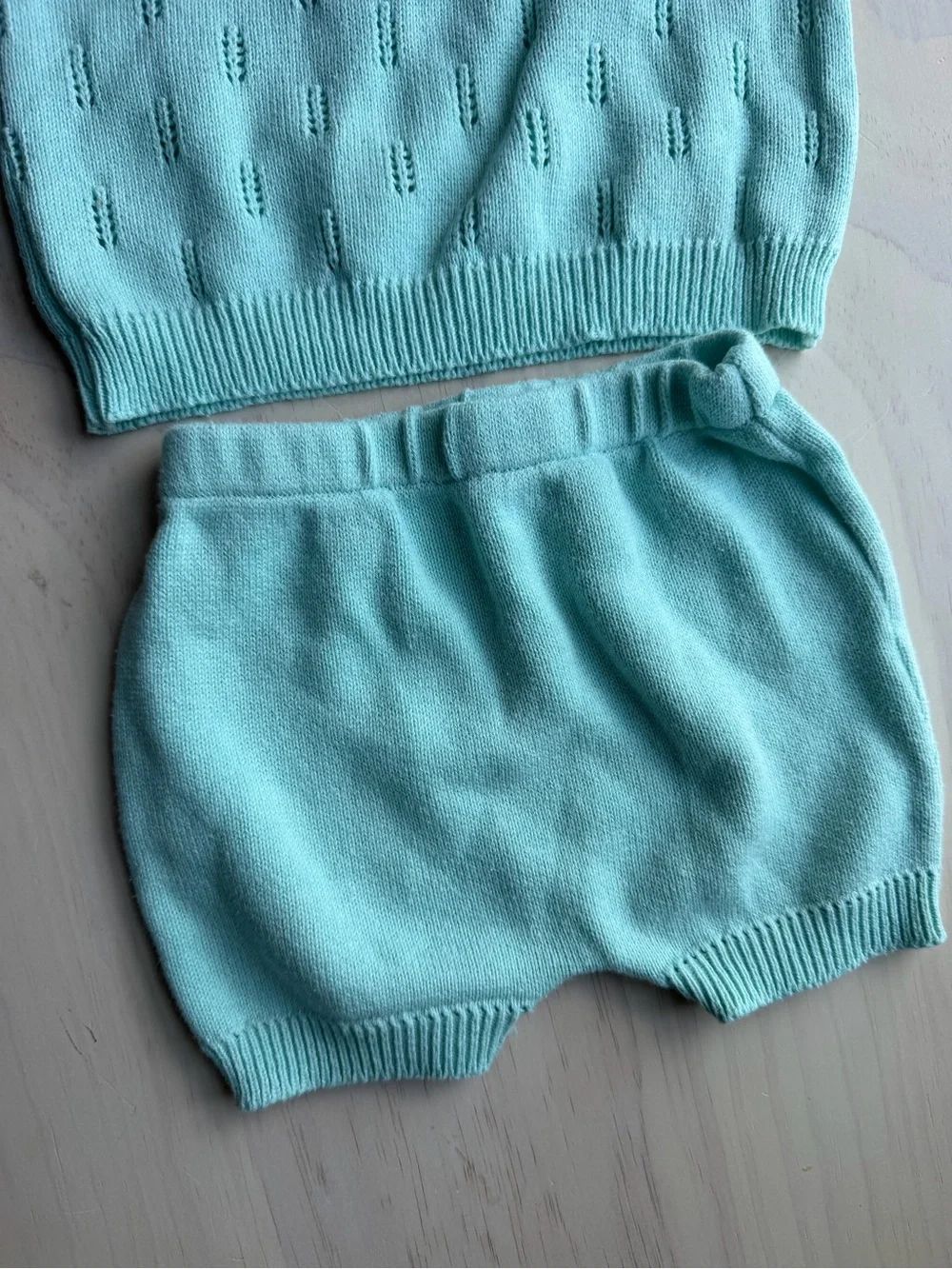 Bon Knit Short Sleeve Sweater Set - Two-Piece